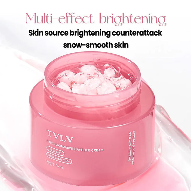 Pink Niacinamide Capsule Cream Moisturizing, Brightening, Delicate and Moisturizing Facial lotion Cream