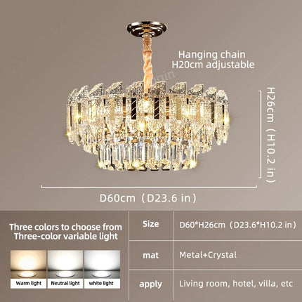 Crystal Hanging Lamps for Living Room Chandelier for Dining Room French Large Nordic Bedroom HQ Ceilling Light Pendant Lamp