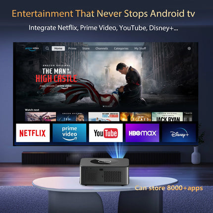 XIWBSY 25000 Lumens Android 4K LED Projector 800ANSI WiFi6 Bluetooth Projector Video Home Theater Auto Focus/Keystone Proyector