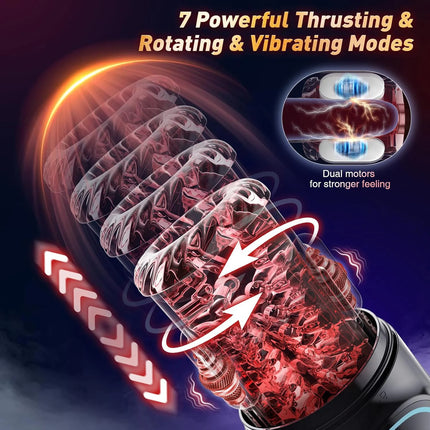Automatic Telescopic Rotation Masturbator Cup Vagina Masturbation Blowjob Adults Sex Toys for Men Male Piston Mastubator