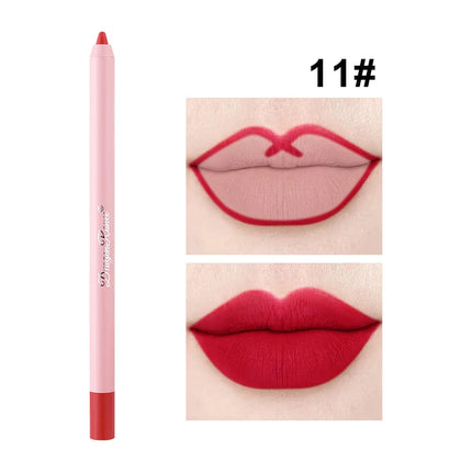 Waterproof Matte Lip Liner in Bean Paste Color, Lip Plumping Lipstick Pen, Foaming Pen, Non-Fading Lip Liner, Waterproof and Sweat-Proof, Long-Lasting Matte Lip Liner, One-Second Pouty Lip Lipstick Pen