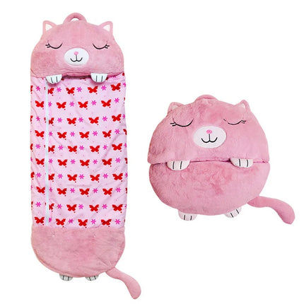 Children's Cartoon Sleeping Bag Kids Animal Soft Lazy Sleepsacks Baby Plush Doll Pillow Sleep Sack for Boys Girls Birthday Gift