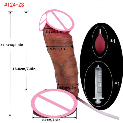 FAAK Lifelike Squirting Penis Silicone Ejaculation Large Realistic Dildo With Sucker Skin Touch Anal Sex Toys For Women