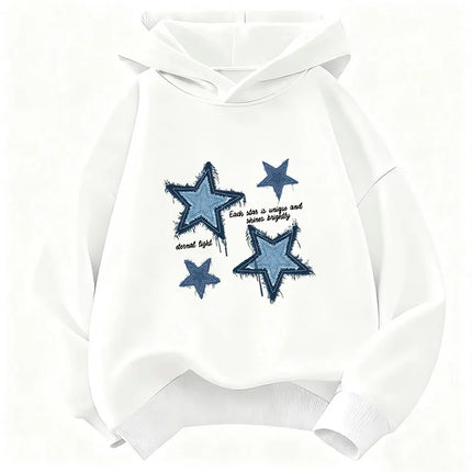 Streetwear Star Printed Hoodie Children's Sweatshirt Cute Hip Hop Hoody for Boys Girls Autumn Winter Casual Hoodies