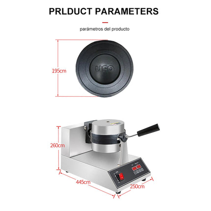 UFO-Shaped 1200W Digital Grill | Crush Burgers, Swirl Ice Cream Waffles & Serve Gelato Paninis in Style"