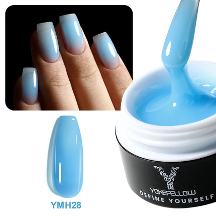 NEW YOKEFELLOW Builder Gel Nail Polish 15g Jelly Blue Hard Gel HEMA TPO Free Extension Gel Colorful Builer Varnish For Nail DIY