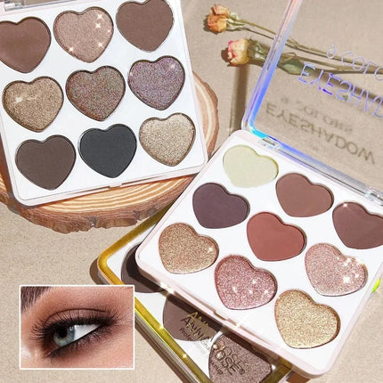 Affordable Love Holiday Makeup Set Nine Color Matte Glitter Eyeshadow Palette Waterproof Long Wear