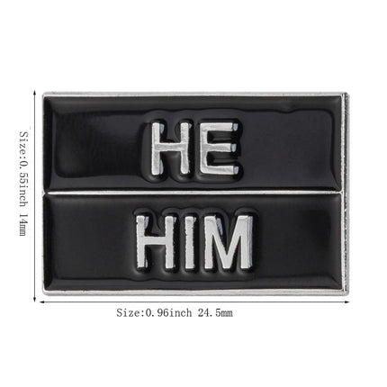 Pronouns Enamel Pins THEY THEM  SHE HER HE HIM Lapel Pins Badges Brooches