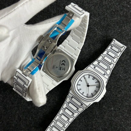 Top-quality luxurious men's sketch quartz watch with Arabic numeral display in 3D comic style