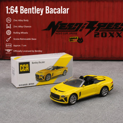 CCA 1:64 Bentley Mulliner Bacalar Miniature Model 1:64 3" Alloy Toy Car Vehicle Free Wheels Diecast Collection Gift Boyfriend