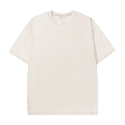 Summer fashion men's washed T-shirt cotton retro faded unisex basic T-shirt short-sleeved loose sports top