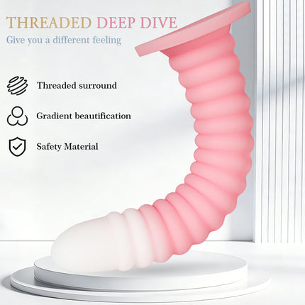 Extra Long Gradient Pink Anal Plug Massager With Threaded Suction Cup Rear Multi-size Unisex Anal Plug Adult Erotic Anal Sex Toy