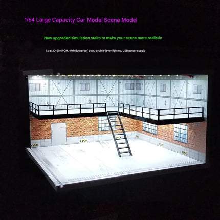 1/18 1/24 1/32 1/64 Scale LED Lighted Parking Lot Display Multi-Scale Car Garage Diorama for Hot Wheels & Matchbox Collection