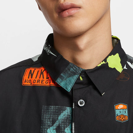 Nike Official Genuine Sportswear Men's Retro Lapel Print Shirt T-Shirt HM4453-010