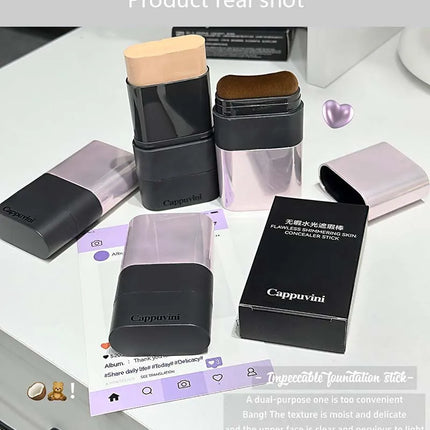 2-in-1 Concealer & Foundation Stick - Full Coverage for Acne Scars - Radiant Dewy Finish - Natural Skin-Like