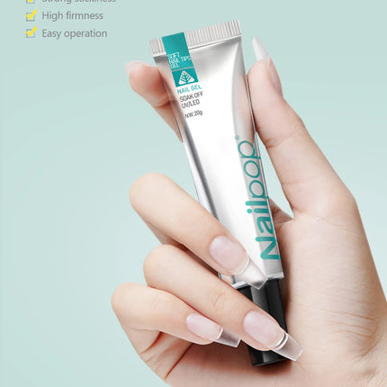 Nailpop Pro Soft Nail Tips Gel Glue 20g Adhesive Fake Nails Long Lasting Soak Off UV Gel Nail Polish Manicure Products for Nails