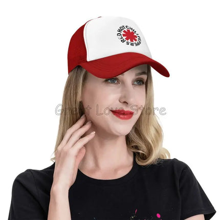 Red Hot Chili Print Baseball Cap Peppers Cool Funny Breathable Mesh Cap Outdoor Summer Sun Hats Unisex Adjustable Snapback Hat