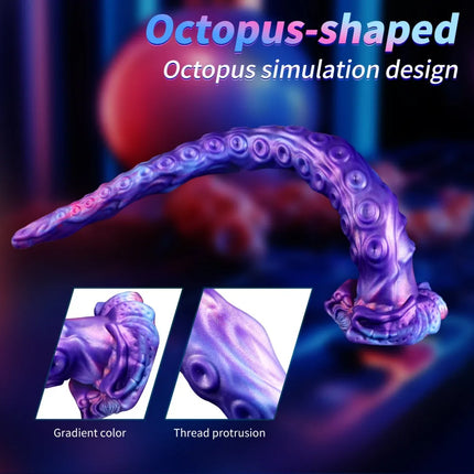 Octopus Tentacle Anal Plug Realistic Suction Cup Dildo Purple Pink Gradient Adult Toy for Men Women Couples Fantasy Sex Toy
