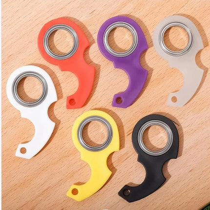 Hot Sale Funny Release fidget spinner Keychain Stress Relief Rotating Keyring Finger Flying Ring Relieve Anxiety Toy Gift