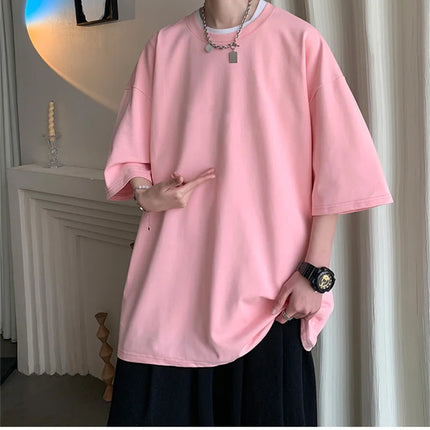 Men's Cotton T-shirts White Men's Oversized T-Shirt Solid Summer Casual Wear Tee Shirts Fashion for Men 5XL Male Clothes