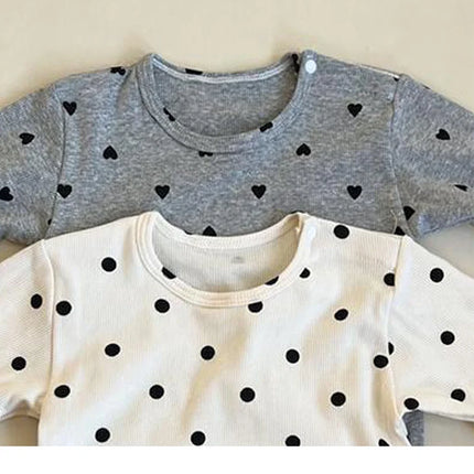 Baby Rompers 2025 Spring Autumn Long Sleeve Triangular Jumpsuit Polka Dot Printed Newborn Clothes Infant Rompers