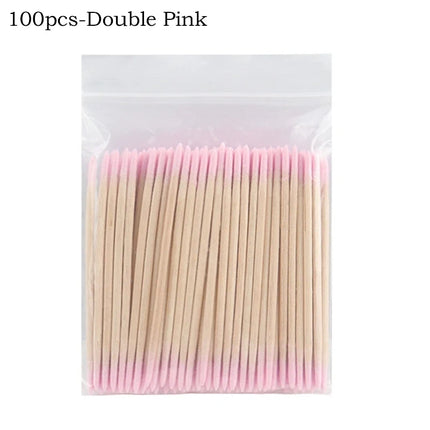 100/200/500Pcs Disposable Wooden Cotton Swabs Double Sided Tip Wood Sticks Glue Removing Makeup Tool Clean Stick Lash Accessorie