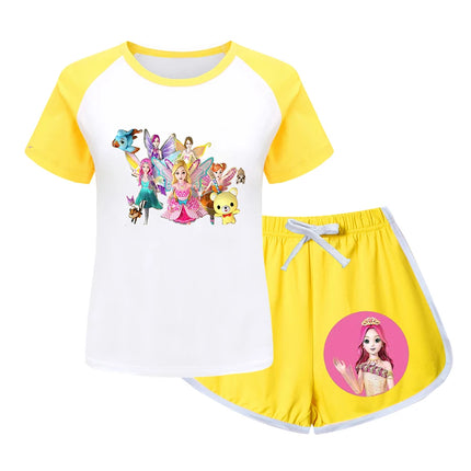 Secret Jouju Blouse Short Sleeve Summer Wear Two-piece Set Summer Suit for Girls Outdoor Clothes for Children Children's Tops