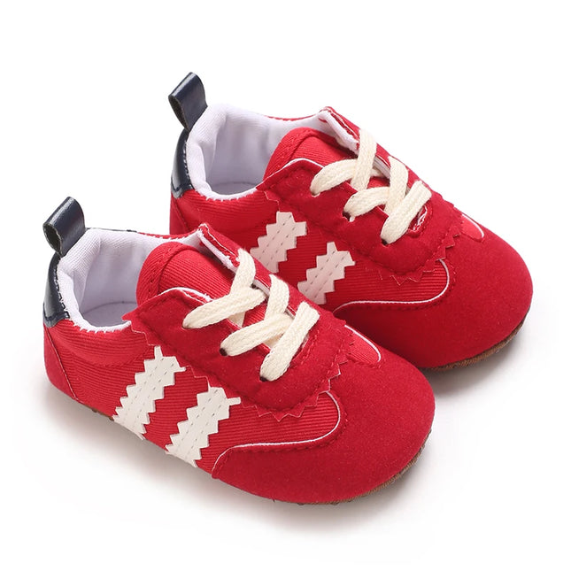 Fashion color blocking casual shoes Baby First Walkers 0-18M newborn children's canvas sports shoes soft soled baby shoes