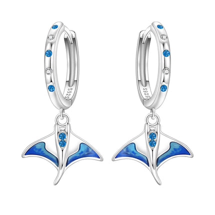 Hot Sale Original 925 Sterling Silver Zircon Pink Paw Print Earrings Heart Flower Leaf Design Women Party Jewelry Gift Ear Loops