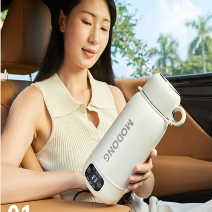 Travel Electric Kettle for Car and Outdoor, Portable Fast Boil Water Bottle with Keep Warm, Large Capacity Heating Thermos