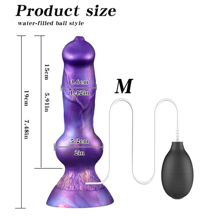 Realistic Dog Penis Squirting Dildo Anal Plug Knot Suction Cup Enema Ball Waterproof Silicone Fantasy Adult Toy for Men and Wome
