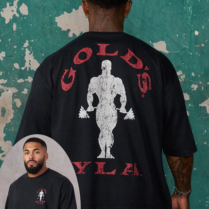 2026 Golds Gym New Age Tees Mens Large-sized Printed T-shirt - Suitable for Daily Workouts Can Be Worn for Casual Wear