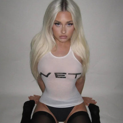 PixieKiki Wet Letter Print White Crop Top Shirt Y2k Streetwear Sexy Summer Clothes for Women Tank Tops 2024 P66-AE10