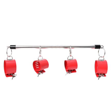 Metal Open Leg Bar Handcuffs Ankle Wrist Cuffs Restraint Shackles Bondage Set Roleplay Adult Game Sex Toys for Men Women Couples