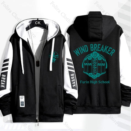 Anime WIND BREAKER Series Hoodies for Men Women Zip Hoodies Hooded Sweatshirt Casual Daily Coat for Men Women