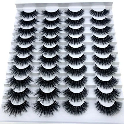 20 pairs 3D Mink Lashes Natural False Eyelashes Dramatic Volume Fake Lashes Makeup Eyelash Extension Silk Eyelashes