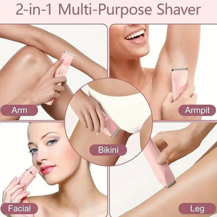 Electric Shaver for Women Portable Mini Rechargeable Epilator Female Painless Electric Razor Women's Dual Head Bikini Trimmer