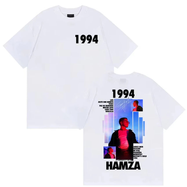 Rapper HAMZA 1994 Tour Album 2025 Graphic T Shirts Men Women Retro Fashion Cotton Short Sleeve T-shirt Hip Hop O-Neck Clothing