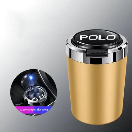 New multifunctional car ashtray with LED light one touch open lid cigar cup suitable for Volkswagen Polo 6R 6N 6N2 6C 9N Rline