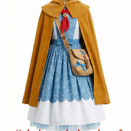 2026 Fantasia Holly Wheeler Cosplay Girls Blue Dress Brown Cloak Suits Monster Things Season 5 Roleplaying Carnival Outfits