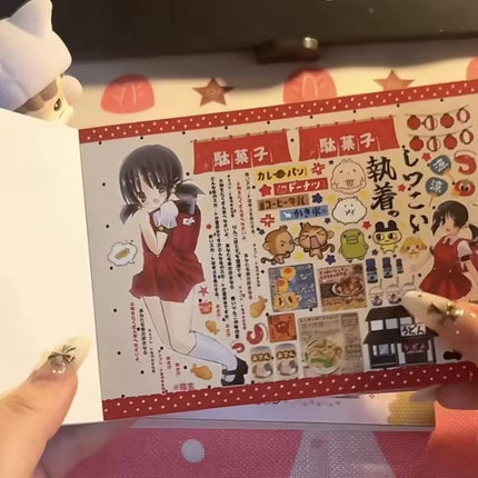 Retro Cute Stickers Japanese Cute Anime Girl Cut Film Stickers Book Phone Case DIY Scrapbook Stickers Cute Decorative Stickers