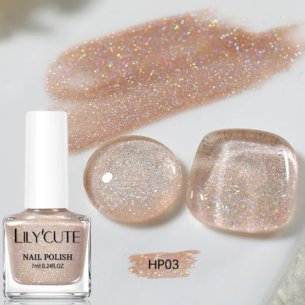 LILYCUTE 7ml Nail Polish Sliver Glitter Colorful Shining Effect Nail Art Varnish DIY No Need Of Lamp To Cure