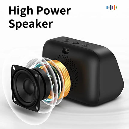 Smart Speaker Voice Assistant Home Speaker Alarm Clock with RGB Lights for Bedroom Living Room