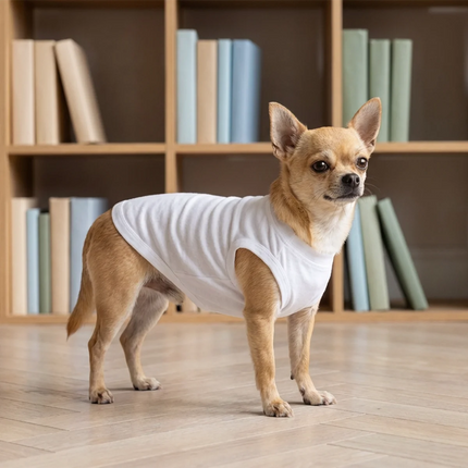 Cotton Dog Tank Top, Solid Color Sleeveless Pet T-Shirt, Breathable Dog Clothes for Small Dogs Chihuahua Yorkie