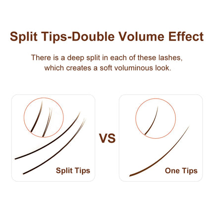 NATUHANA Brown Ellipse Flat Eyelashes Extensions Matte Faux Lashes Split Tips Soft Light Weight Ellipse Shaped Makeup Tools