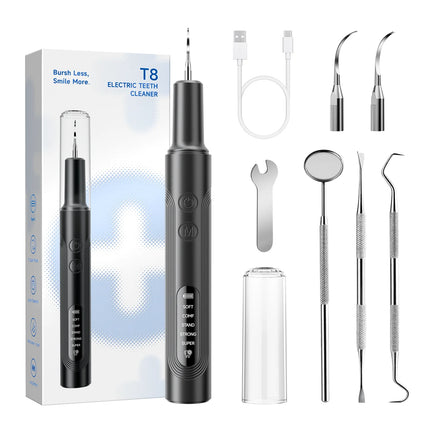Electric Tooth Polisher Low Noise Dental Scaler Plaque Tartar Remover Tooth Cleaner Deep Cleaning Polishing Teeth Whitening Kit