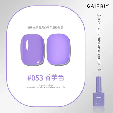 Gairriy 15ml Gel Nail Polish 60 Colors Glitter Soak Off UV LED Semi-Permanent Varnish Nail Art Salon Nail Polish Free Shipping