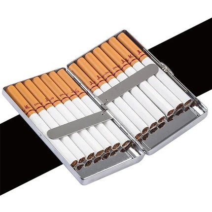 Slim Mirror Polished Metal Cigarette Case Portable Stainless Steel Pocket Cigarette Box Durable Cigarette Storage Holder for Men