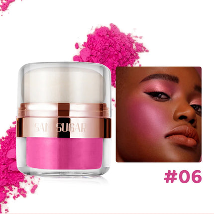 SAM SUGAR 6 color Air Cushion Blush  silky smooth matte eye shadow with an Easy to use Puff for Mushroom Head Loose Powder