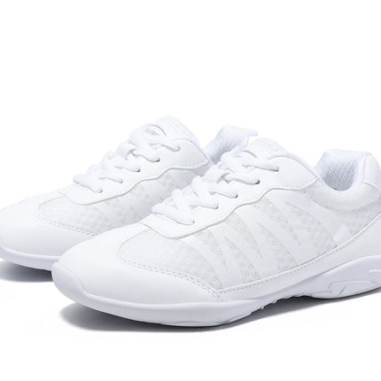 BAXINIER Girls White Cheer Shoes Trainers  Breathable Training Dance Tennis Shoes Lightweight Youth Cheer Competition Sneakers